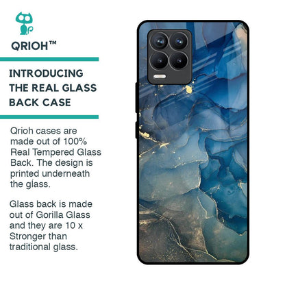 Blue Cool Marble Glass Case for Realme 8 Pro