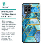 Turquoise Geometrical Marble Glass Case for Realme 8 Pro