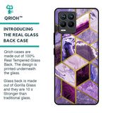 Purple Rhombus Marble Glass Case for Realme 8 Pro