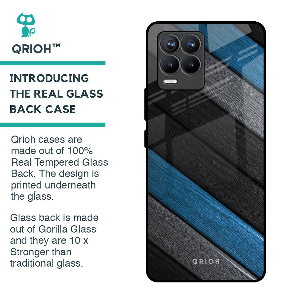 Multicolor Wooden Effect Glass Case for Realme 8 Pro