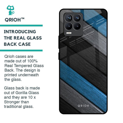 Multicolor Wooden Effect Glass Case for Realme 8 Pro