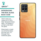 Orange Curve Pattern Glass Case for Realme 8 Pro