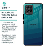 Green Triangle Pattern Glass Case for Realme 8 Pro