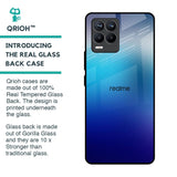 Blue Rhombus Pattern Glass Case for Realme 8 Pro