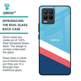 Pink & White Stripes Glass Case For Realme 8 Pro