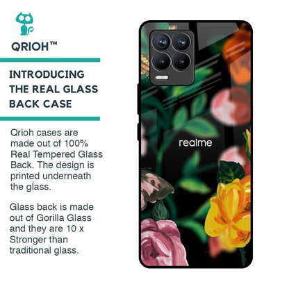 Flowers & Butterfly Glass Case for Realme 8 Pro