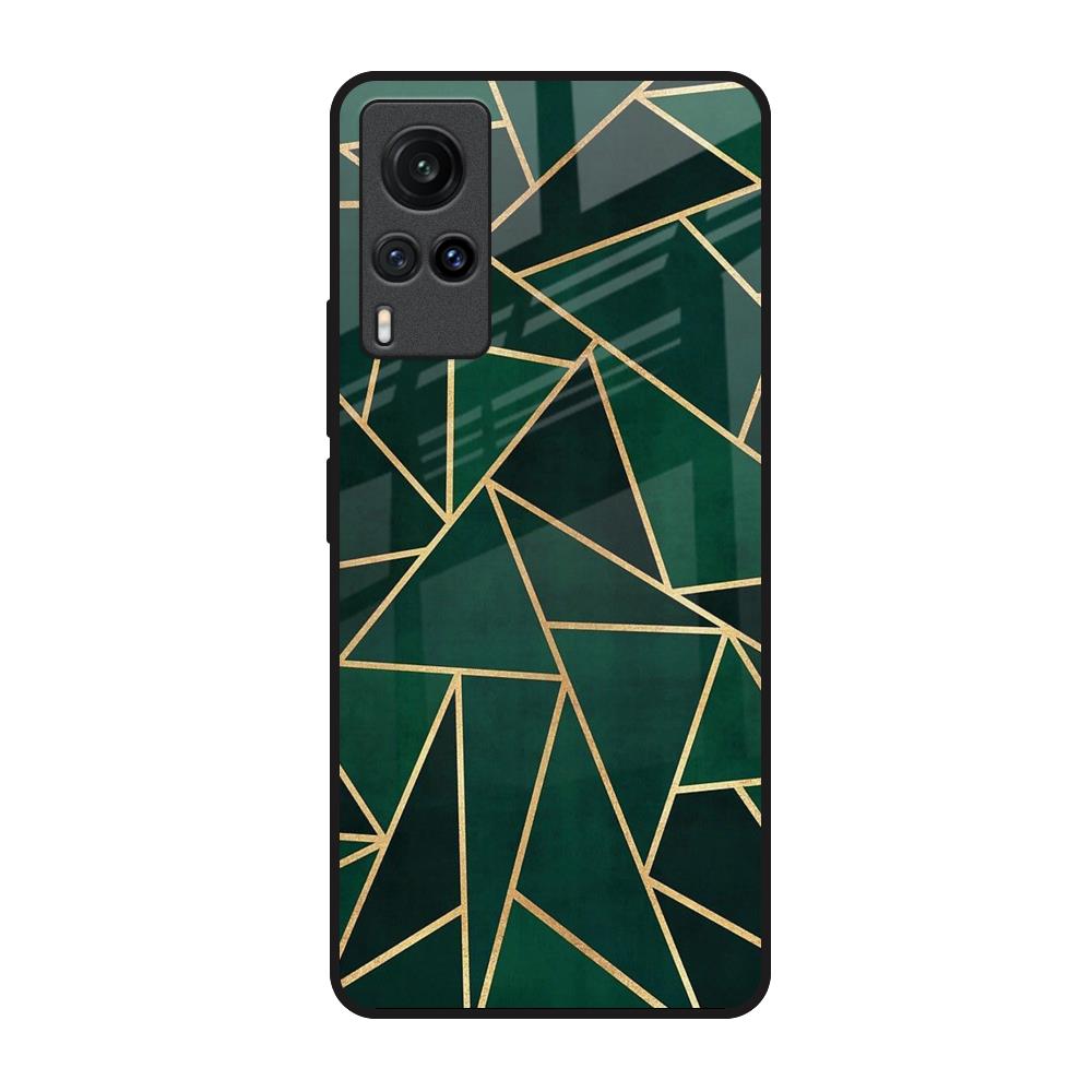 Abstract Green Vivo X60 Glass Back Cover Online