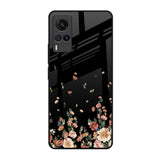 Floating Floral Print Vivo X60 Glass Back Cover Online