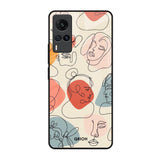 Abstract Faces Vivo X60 Glass Back Cover Online