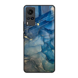 Blue Cool Marble Vivo X60 Glass Back Cover Online