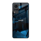 Polygonal Blue Box Vivo X60 Glass Back Cover Online
