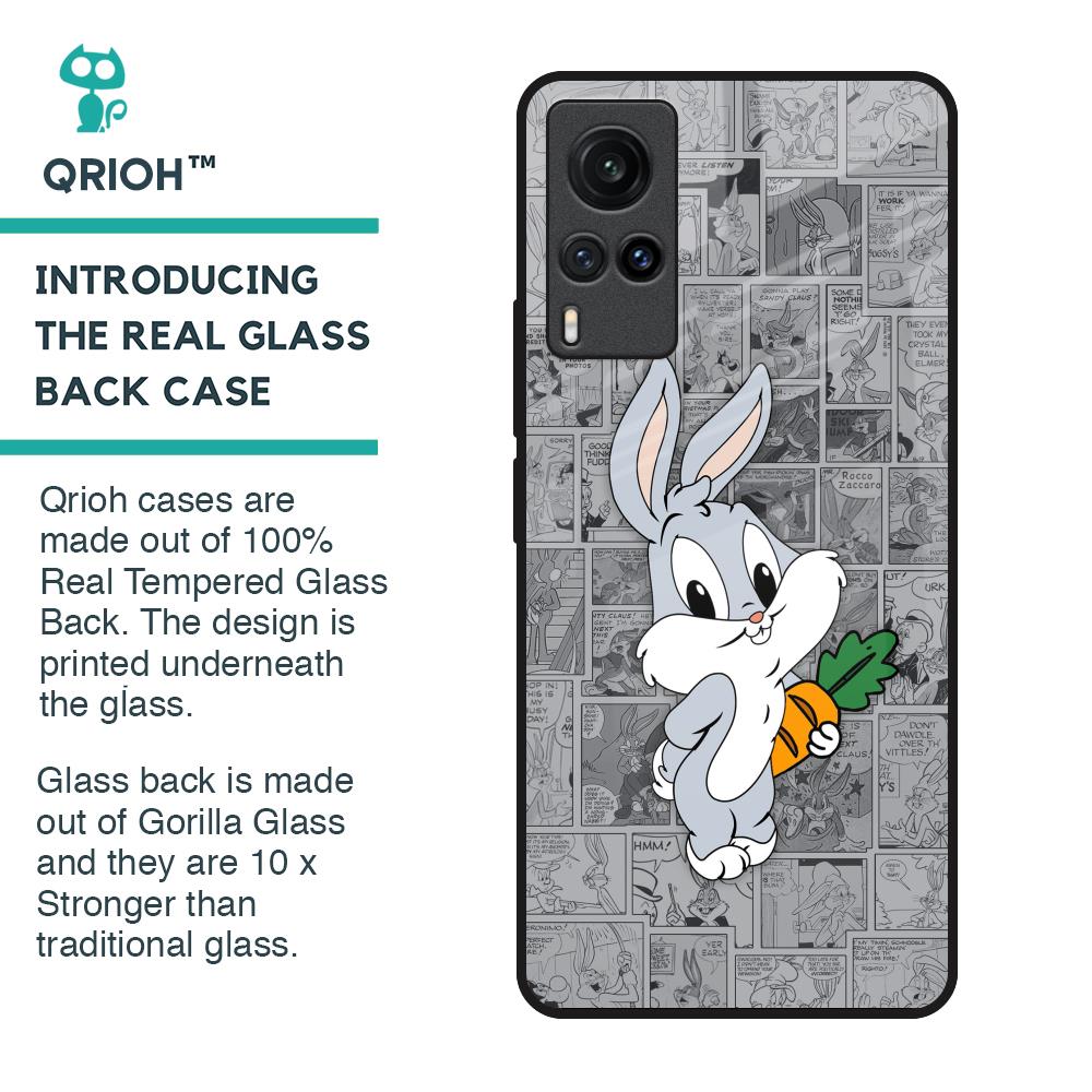 Cute Baby Bunny Glass Case for Vivo X60