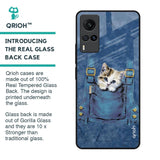 Kitty In Pocket Glass Case For Vivo X60