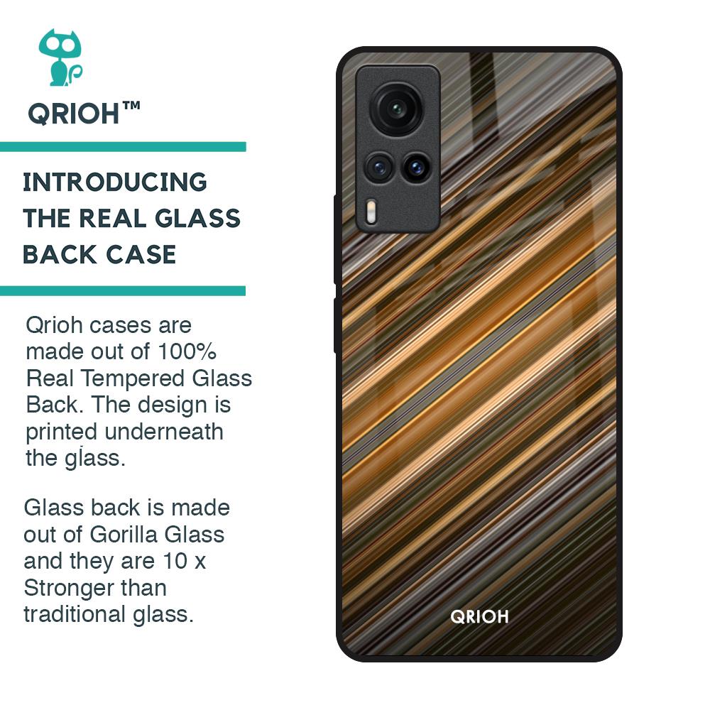 Diagonal Slash Pattern Glass Case for Vivo X60