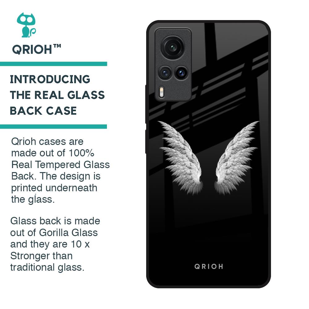 White Angel Wings Glass Case for Vivo X60