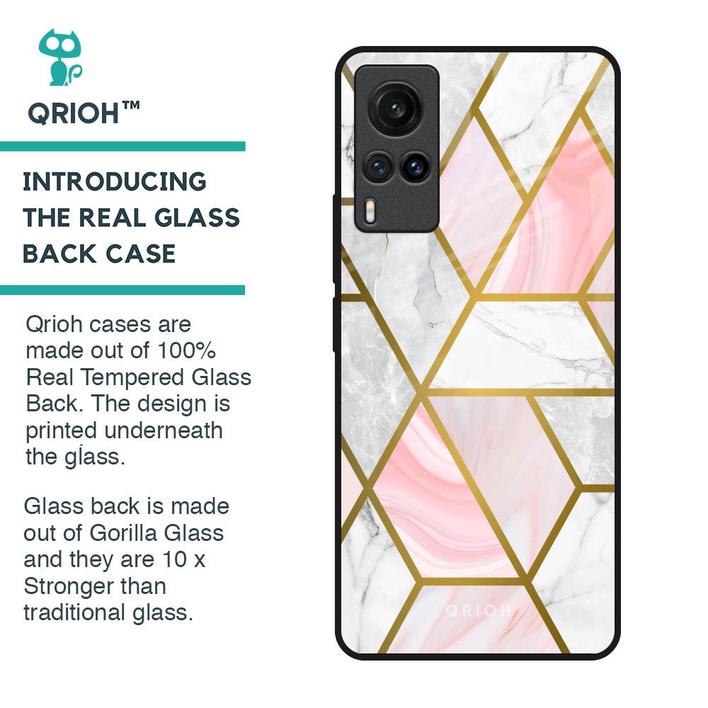 Geometrical Marble Glass Case for Vivo X60