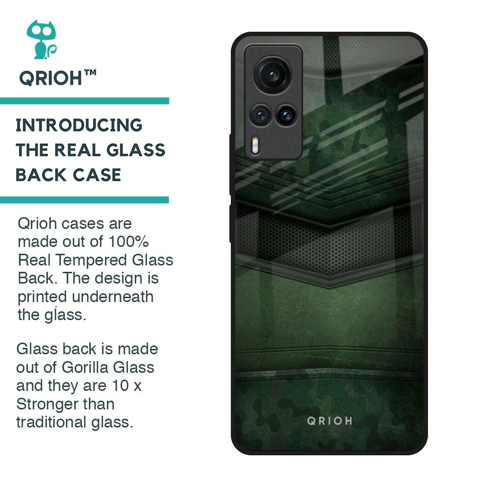 Green Leather Glass Case for Vivo X60
