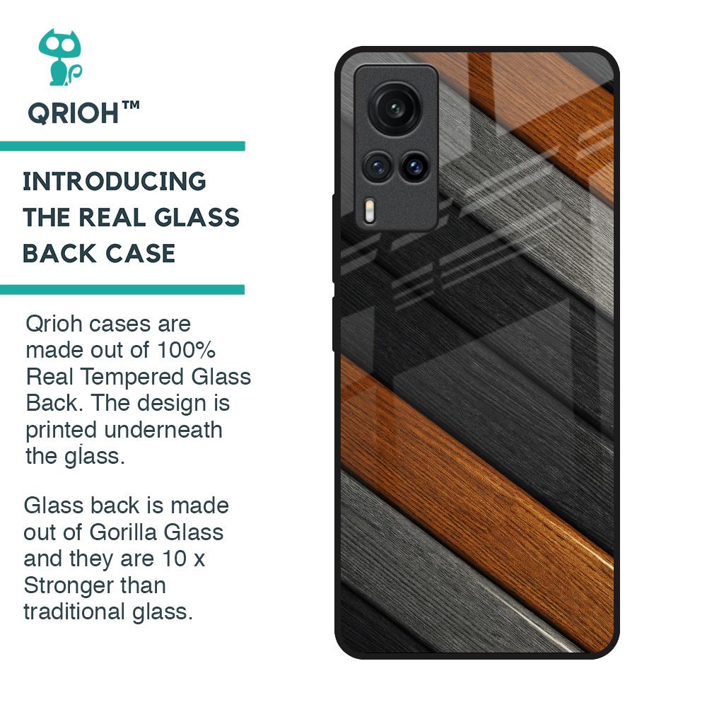 Tri Color Wood Glass Case for Vivo X60