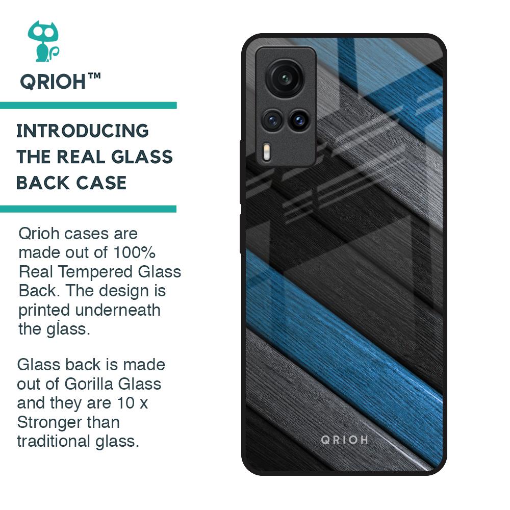 Multicolor Wooden Effect Glass Case for Vivo X60