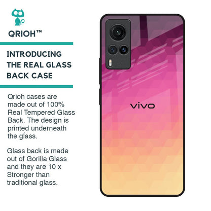 Geometric Pink Diamond Glass Case for Vivo X60