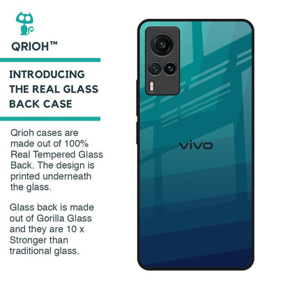 Green Triangle Pattern Glass Case for Vivo X60