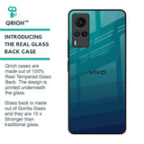 Green Triangle Pattern Glass Case for Vivo X60