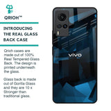 Polygonal Blue Box Glass Case For Vivo X60