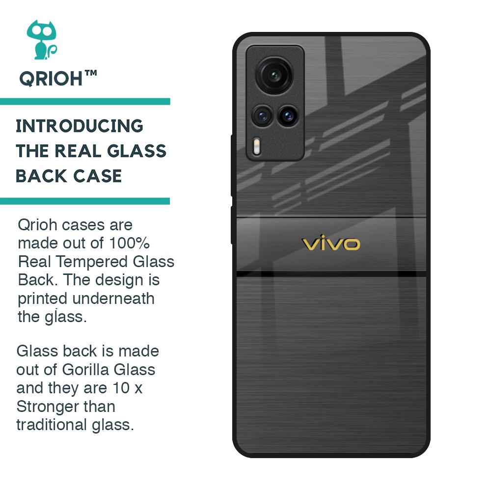 Grey Metallic Glass Case For Vivo X60