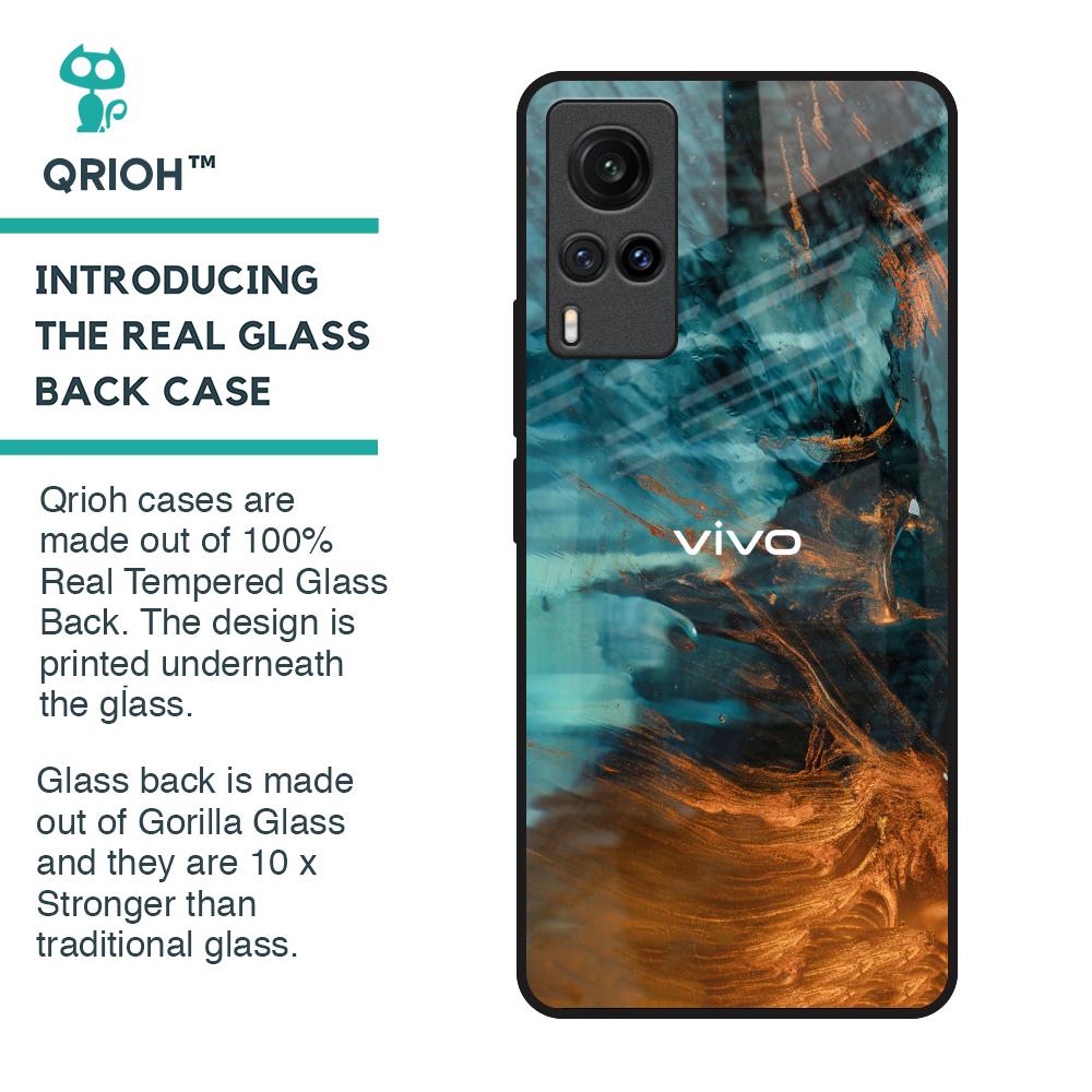 Golden Splash Glass Case for Vivo X60