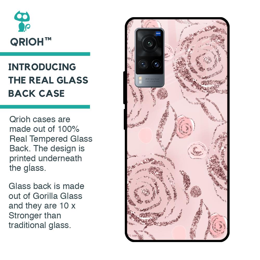 Shimmer Roses Glass case for Vivo X60