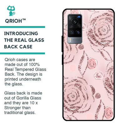 Shimmer Roses Glass case for Vivo X60