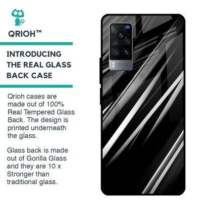Black & Grey Gradient Glass Case For Vivo X60