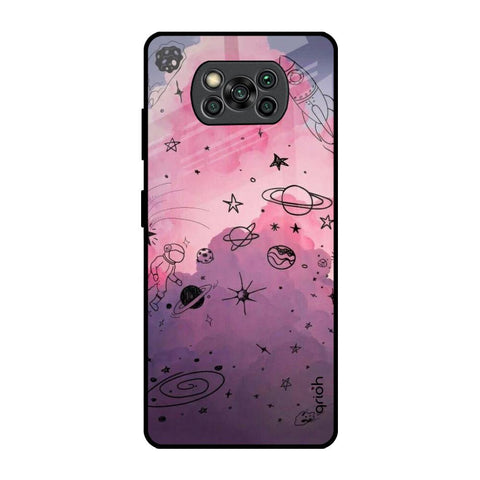 Space Doodles Poco X3 Pro Glass Back Cover Online