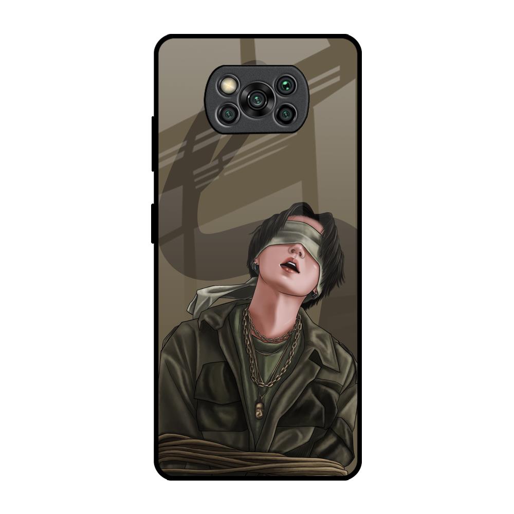 Blind Fold Poco X3 Pro Glass Back Cover Online