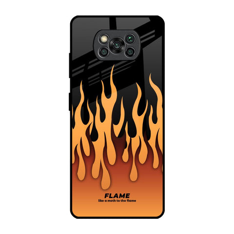 Fire Flame Poco X3 Pro Glass Back Cover Online
