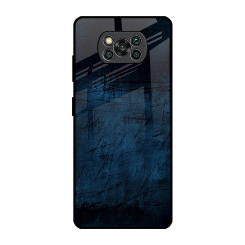Dark Blue Grunge Poco X3 Pro Glass Back Cover Online