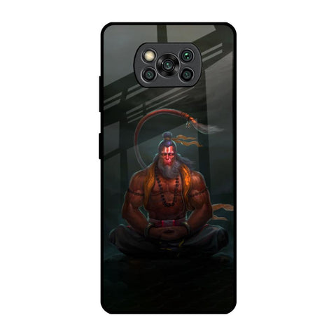 Lord Hanuman Animated Poco X3 Pro Glass Back Cover Online