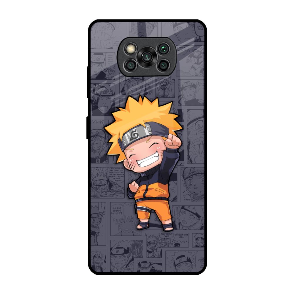 Orange Chubby Poco X3 Pro Glass Back Cover Online