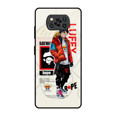 Bape Luffy Poco X3 Pro Glass Back Cover Online