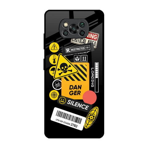 Danger Signs Poco X3 Pro Glass Back Cover Online
