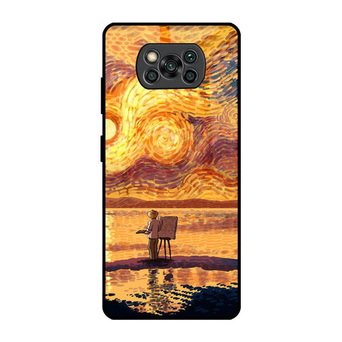 Sunset Vincent Poco X3 Pro Glass Back Cover Online