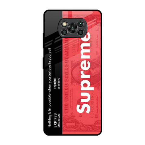 Supreme Ticket Poco X3 Pro Glass Back Cover Online