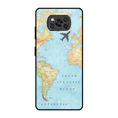 Travel Map Poco X3 Pro Glass Back Cover Online