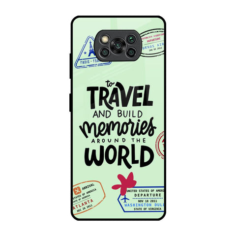 Travel Stamps Poco X3 Pro Glass Back Cover Online