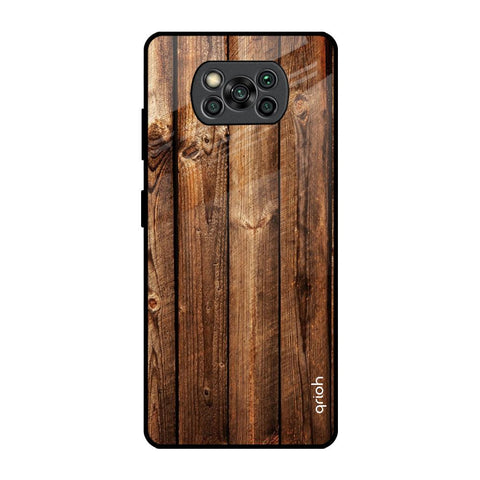 Timber Printed Poco X3 Pro Glass Back Cover Online