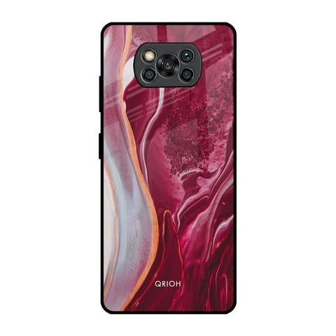 Crimson Ruby Poco X3 Pro Glass Back Cover Online