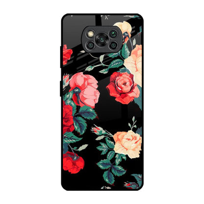 Floral Bunch Poco X3 Pro Glass Back Cover Online