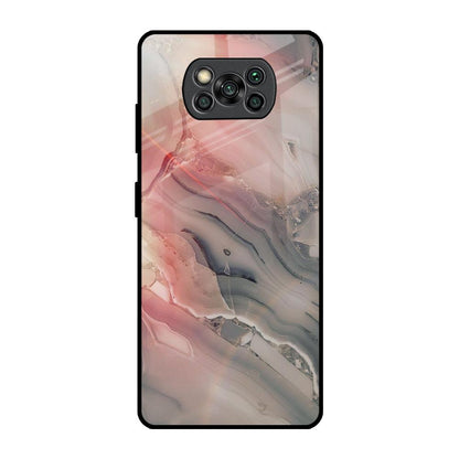 Pink And Grey Marble Poco X3 Pro Glass Back Cover Online