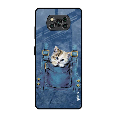 Kitty In Pocket Poco X3 Pro Glass Back Cover Online