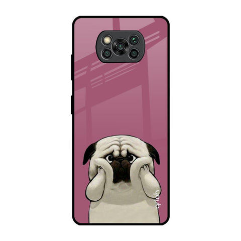 Funny Pug Face Poco X3 Pro Glass Back Cover Online